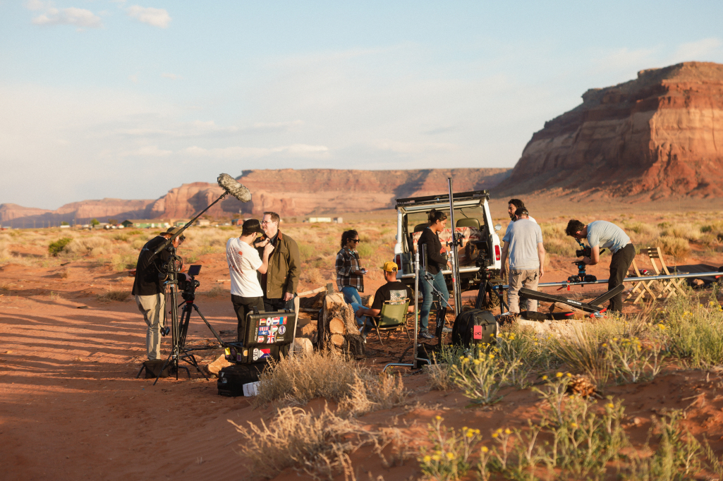 on set with the case for miracles movie