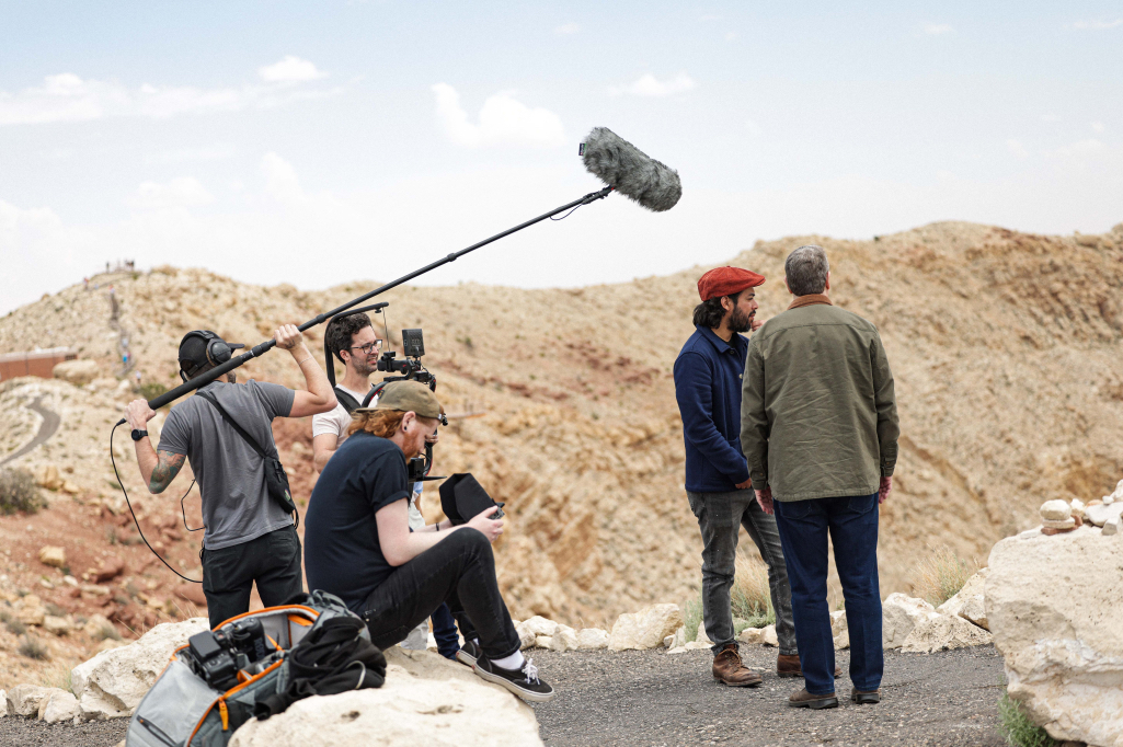 on set with the case for miracles movie