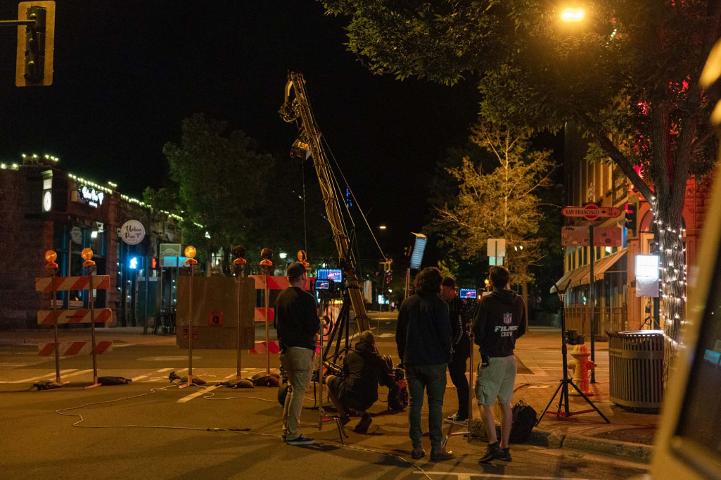 on set with the case for miracles movie